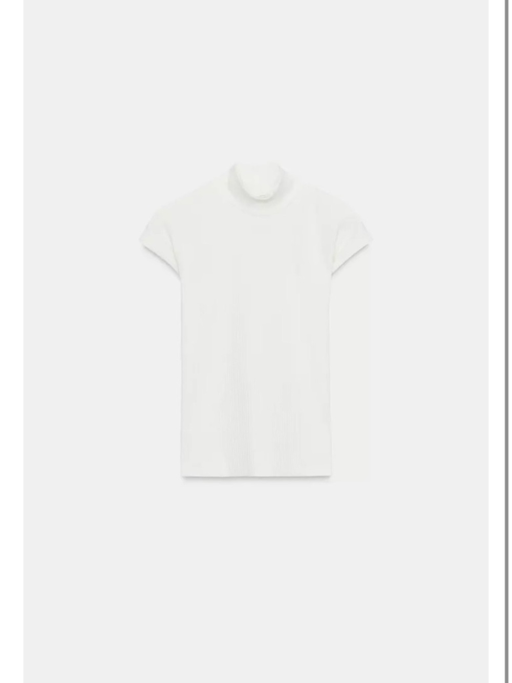 Zara White Cap Sleeve Mock Neck Top